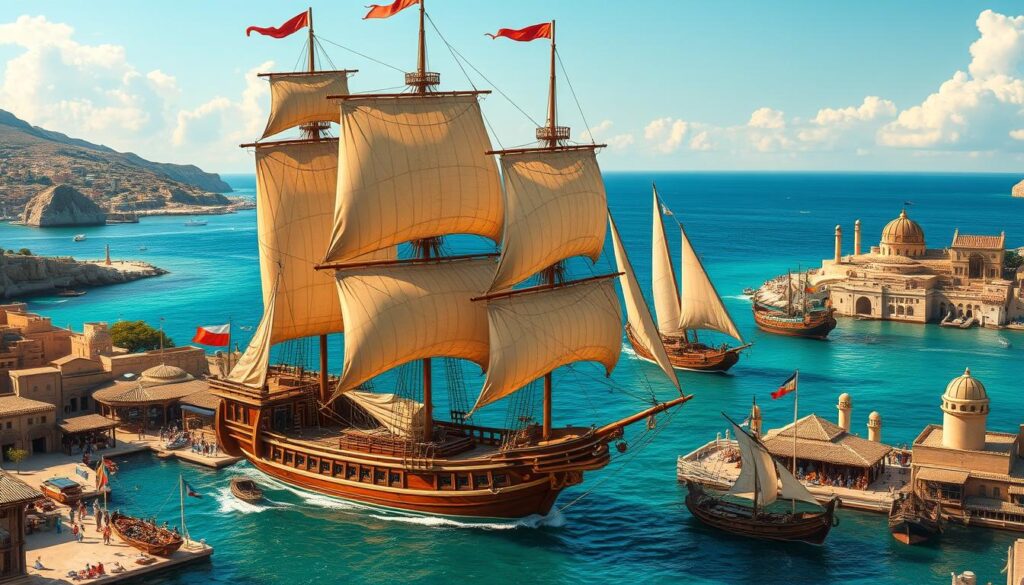 Phoenician ships in Mediterranean trade